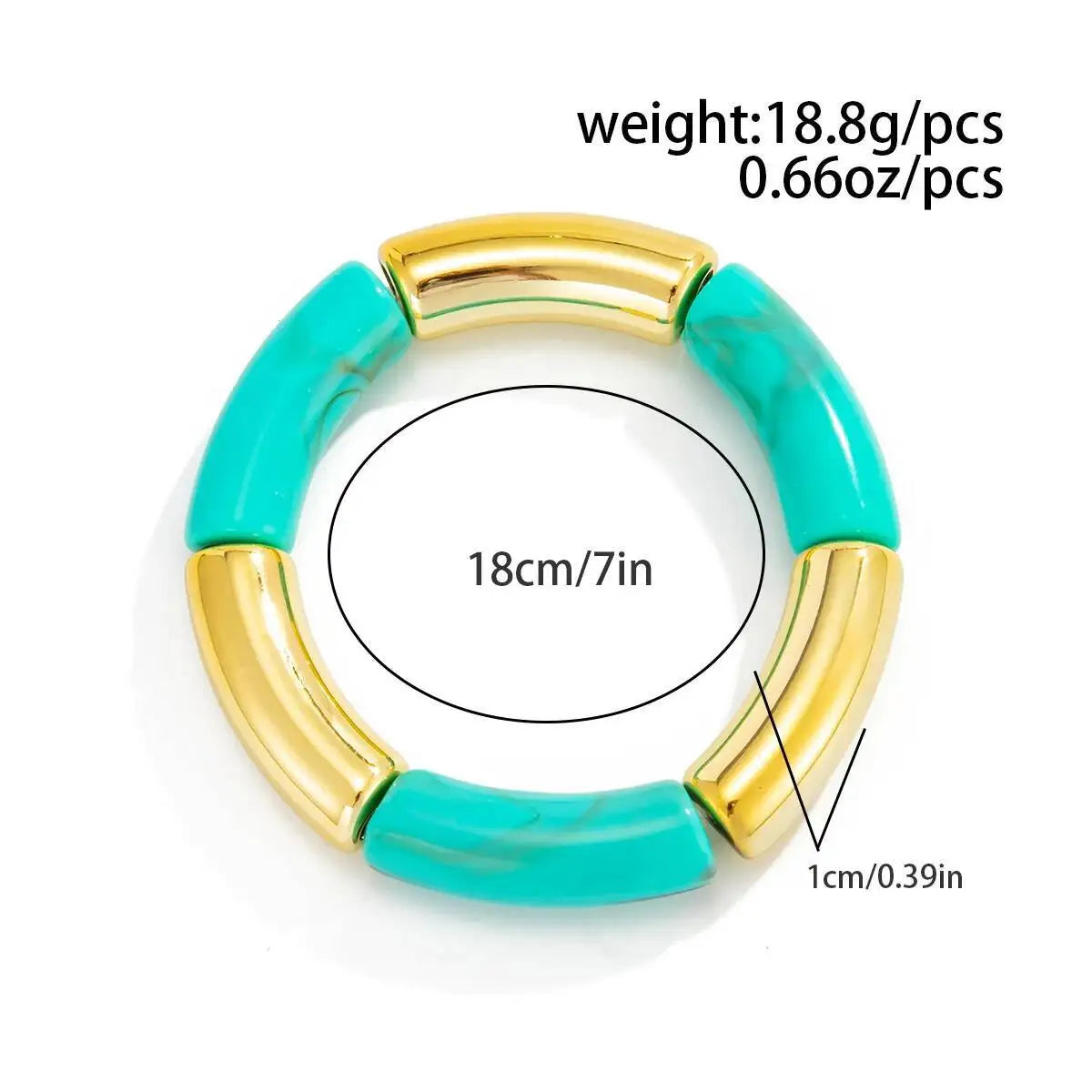 8 Styles Vintage Resin Round Tube Elastic Bracelet for Women Bohemian Stackable Acrylic Bracelet Bangle Party Jewelry New