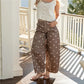 Women High Waist Polka Dot Wide Leg Cropped Pants Seam Detail Loose Straight Leg Ankle Trousers Vintage CasualStreetwear