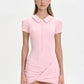 Short Sleeve Zipper Sports Playsuits Women Rompers Summer Casual Draped Ruched Slim Fit Fitness Playsuit Female 2026