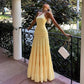 One Shoulder Backless Frilly Long Dresses Yellow Elegant Dresses for Woman Summer Vacation Outfits