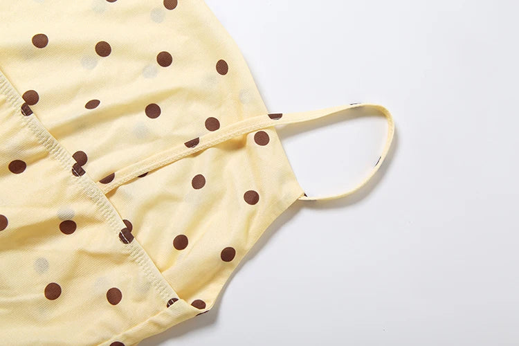 Ruched Elegant Sling Dress + Scarf Woman Polka Dot Print Low-Neck Backless Irregular Hem Street Y2K Style Mini Bodycon