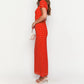 Women Summer Slim Long Dress Fashion Red Short Sleeve Deep V Neck Dot Print Party Dresses Holiday Beachwear
