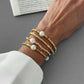 4 Pcs/Set Vintage Imitation Pearl CCB Beaded Bracelets for Women Stylish Boho Charm Bracelet Party Banquet Jewelry Gifts