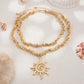 Vintage Plastic Beads Chain Necklace for Women New Trend 2025 Goth Sunflower Pendant Choker Necklace Party Jewelry Gift