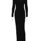 Women Off Shoulder Long Sleeve Sexy Maxi Dress Bodycon Backless Mermaid Dress Elegant Party Club Evening Long Dress