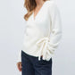 Wrap Sweater Tops for Women Lightweight Side Tie Front Ballet Wrap Cardigan Elegant V Neck Fitted Cropped Sweaters