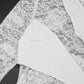 Turtleneck Lace Splicing Long Sleeve Mini Dress Fashion Sexy See Through White Bodycon Dresses Woman
