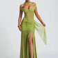 Off-shoulder Backless Sexy Maxi Dress Women Gown Halter Sleeveless Backless Thigh High Split Club Party Long Dress