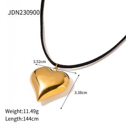 Trendy Stainless Steel Waterproof Irregular Geometric Metal Wax Rope Necklace Gold Silver For Women Jewelry Gift