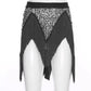 Sparkly Sequin Tassel Wrap Skirt Women Irregular Triangle Hem Side Tie Waist Skirt Rave Belly Dance Party Costume Outfit
