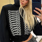 High Street Hooded Corp Jacket Women Fashion Hottie Print Full Sleeve Zip Patchwork Autumn Trend Chic Sporty Outfits