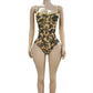 Camouflage Print Bodysuits Women Low-Neck Backless Skinny Stretch New Trend Hip-hop Style Classic Streetwear Bodycon