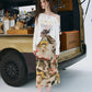 2025 Summer New Arrivals Casual Original Design Fully Printed A-Line Long Skirt
