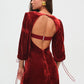 Velvet Backless Sexy Mini Dress For Women Elegant Autumn Winter New Square Collar Half Sleeve Bodycon Club Party Dress
