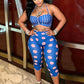Chic Hottie Polka Dot Print 3-Piece Set Women Elasticity Headband+Halter Folds Vest+Simple Short Fashion Sexy Streetwear