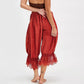 Women Ruffle Long Bloomer Y2k Lace Trim Pettipants Pantaloons Mid Rise Cropped Pajama Pants Under Dress Slips
