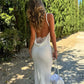 Sexy Summer White Dresses Spaghetti Strap Backless Maxi Dress Elegant Woman Clothing