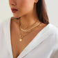 Vintage Multilayer Coin OT Buckle Pendant Choker Necklace for Women Trendy Collar Punk Flat Snake Chain Aesthetic Jewelry Gift