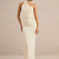 Women Halter Neck Draped Ruched Maxi Dress Sleeveless Backless Split Bodycon Evening Elegant Wedding Party Long Dress