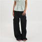 Vintage Y2K Women Baggy Wide Leg Cargo Pants Mid Rise Flap Multi Pockets Stitch Seam Loose Straight Trousers Streetwear