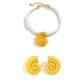 2Pcs/Set Big Conch Snail Pendant Choker Necklace Stud Earrings for Women Punk Chunky Rope Chain Vacation Accessories Party Gift
