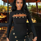 Hollow Hipster Slim Women Dress Metal Hole Y2K Sexy Full Sleeve Tight Fall Midnight Clubwear Party Stretch Mini Bodycon