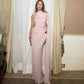 One Shoulder Draped Cape Maxi Dress Pink Elegant Luxury Evening Party Dresses for Woman Birthday
