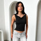 Cowl Neck Backless Tank Tops Summer 2025 Woman Clothing Fashion Sexy Sleeveless T Shirts Black