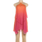 Gradient Print Backless Halter Mini Dress Sexy Summer Beach Vacation Outfits for Woman Clothing