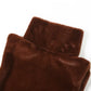 Brown Faux Fur Vest Turtleneck Sleeveless Tops Fashion Fall Winter Clothes for Woman Jackets Coats