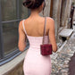Spaghetti Strap Square Neck Sexy Mini Dress Women Horizontal Striped Bodycon Dress Elegant Club Night Out Party Dress