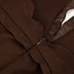 Frilly Deep V Neck Backless High Split Maxi Dresses Brown Mesh Sheer Sexy Summer Dress for Woman 2026