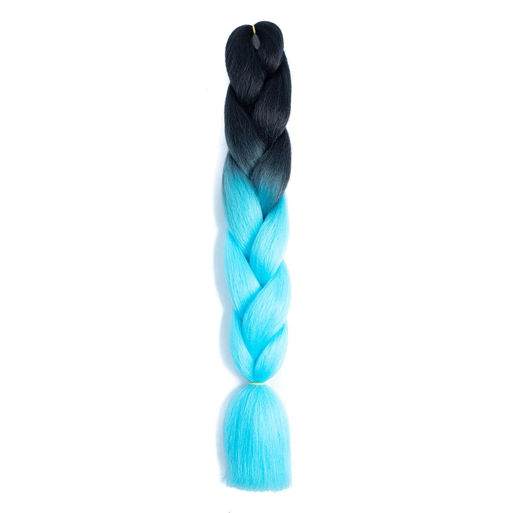 24 Inch Jumbo Braids Extensions Synthetic Braiding Hair Afro Ombre Color kanekalon Hair for Children Braid