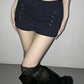 Hottie Trend Skirt Wome Sexy Button Patchwork Fashion Wild Midnight High Street Style Clubwear Simple Daily Outfits