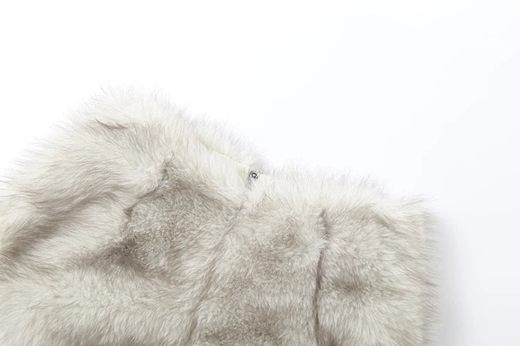 Fluffy Sexy 2-Piece Set Women Halter Bandage Backless v-Neck Vest+Zipper Short Street Hottie Midnight Matching Wild Suit