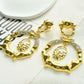 Exaggerated Vingate Metal Alloy Lock Pendant Dangle Earrings for Women Jewelry Fashion Show Model Statement Earrings Accessories