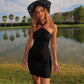 Lace Up Backless Halter Mini Dresses Sexy Clothes Woman Summer Black Dress Club Outfits