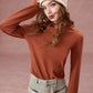 Elegant Lace Trim Mock Neck Top, Solid Ruffle Cuff Long Sleeve Blouse for Daily Wear