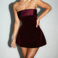 Mozision Strapless Backless Sexy Mini Dress Women Fashion With Zipper Off-shoulder Sleeveless A-line Bodycon Club Party Dress