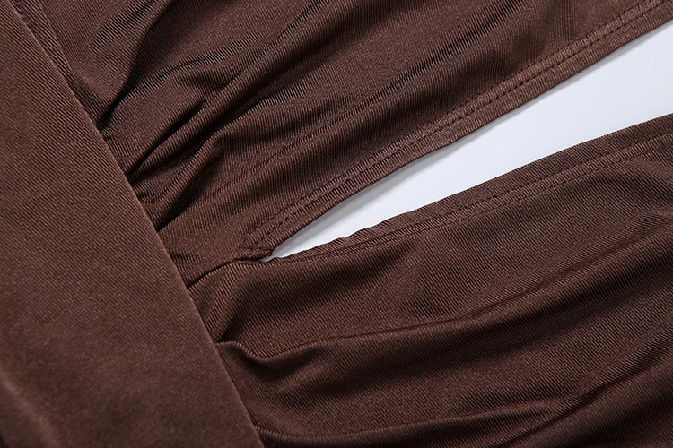 Sexy Jumpsuit Women Deep v-Neck Full Sleeve Skinny Backless Midnight Folds High Elasticity Fashion Classic Streetwear