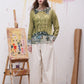 Plaid Patchwork Fake Two-Piece Sweatshirt with Star Print for Women