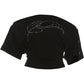 Slash Neck t-Shirt Women Button Half Sleeve Fake Diamond Letter Music Festival Leisure Daily Summer Trend Streetwear