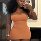Sexy Hottie Dress Women Fashion Classic Chic Sleeveless Stretch Skinny Wild Party Club Street Peach Hip Mini Bodycon