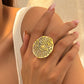 18 Styles Vintage Punk Petal Flowers Rings for Women 2025 Trend Goth Geometric Adjustable Rings New Year Party Jewelry