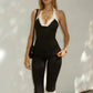 Trend Lace Patchwork Romper Women Fashion Backless Halter Sleeveless Stretch Skinny Simple Street Sporty Playsuits
