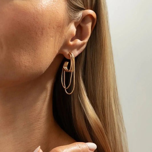 Classic Tassel Link Drop Earrings for Women Wedding Bridal Vintage Geometric Pierced Earrings New Year Festival Jewelry