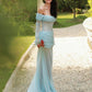 Off-Shoulder Maxi Dress Women Full Sleeve Folds See Through Hem Elegant Vacation Birthday Party Chic Autumn Vestidos