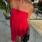 Vintage Y2K Inspired Women Strapless Linen Babydoll Dress A Line Flared Hem Tube Top Sundress for Casual Summer Outings
