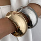 Vintage Chunky Metal Wide Bangle for Women Exaggerated Creative Daily Party Bracelet Trendy Charm Jewelry Accessory