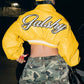Letter Print Crop Jacket Woman Autumn Trend Lapel Full Sleeve Zip Cardigan Hot Girls Street Hip-Hod Style Jackets